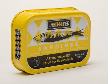 Sardines a la marinade BIO citron basilic sans huile